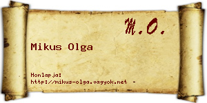 Mikus Olga névjegykártya